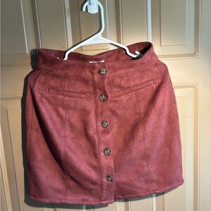 Burgundy button skirt. Worn once.
